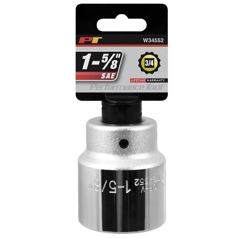 Performance Tool W34552 3/4-Inch Drive 12-Point SAE Standard Socket, 1-5/8-Inch - Image 1